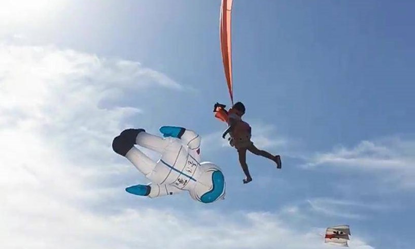 Kite Girl Swept Off Lin Taiwan