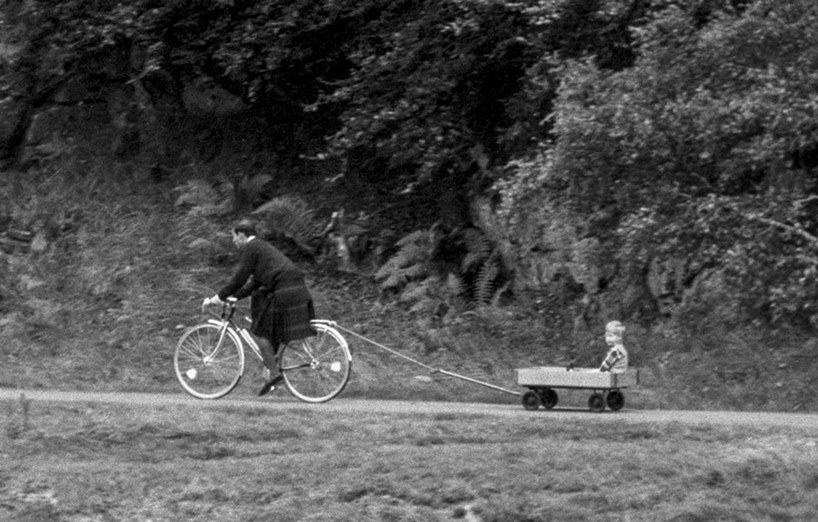 Prince Charles And Harry Riding Bicycle Balmoral