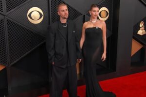 Justin Bieber Hailey Baldwin Grammys Red Carpet