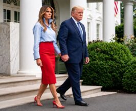 Melania Trump Donald Holding Hands at White House
